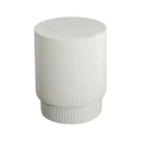Handmade Side Table With Ribbed Design For Indoor And Outdoor Use - White