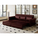 3 In 1 Convertible Sleeper Sofa With Nailhead Trim & Rolled Arm