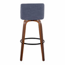 Toriano - Mid Century Modern Fixed Height Barstool Swivel And Round Footrest (Set of 2)