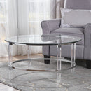 Tempered Glass Round Coffee Table With Four Legs - Clear