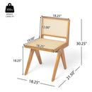 Chandigarh Dining Room Chairs With Natural Rattan (Set of 2)