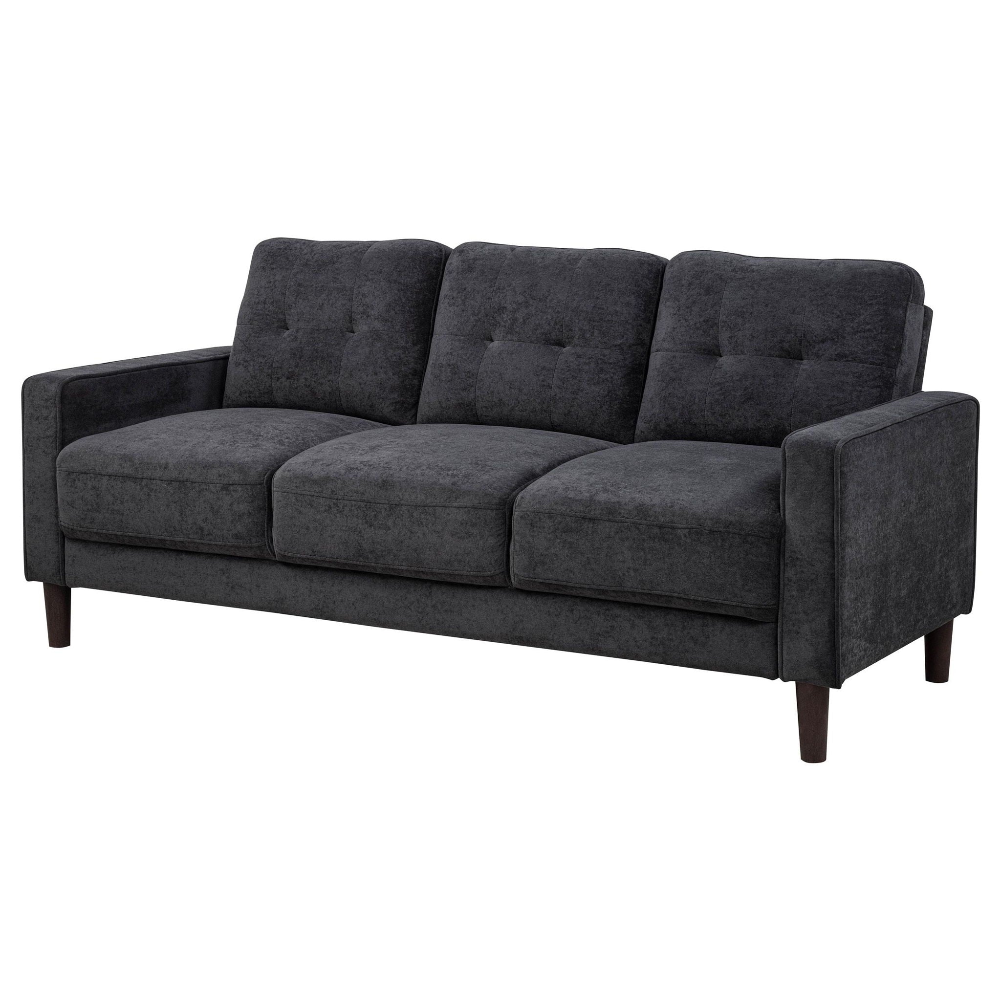 Bowen II Fabric Upholstered Track Arm Sofa Steel Grey