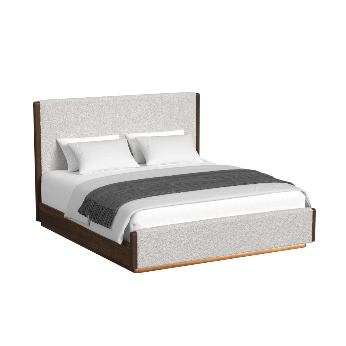 Brisbane Upholstered Bed With Boucle And LED in Beige by Elements International