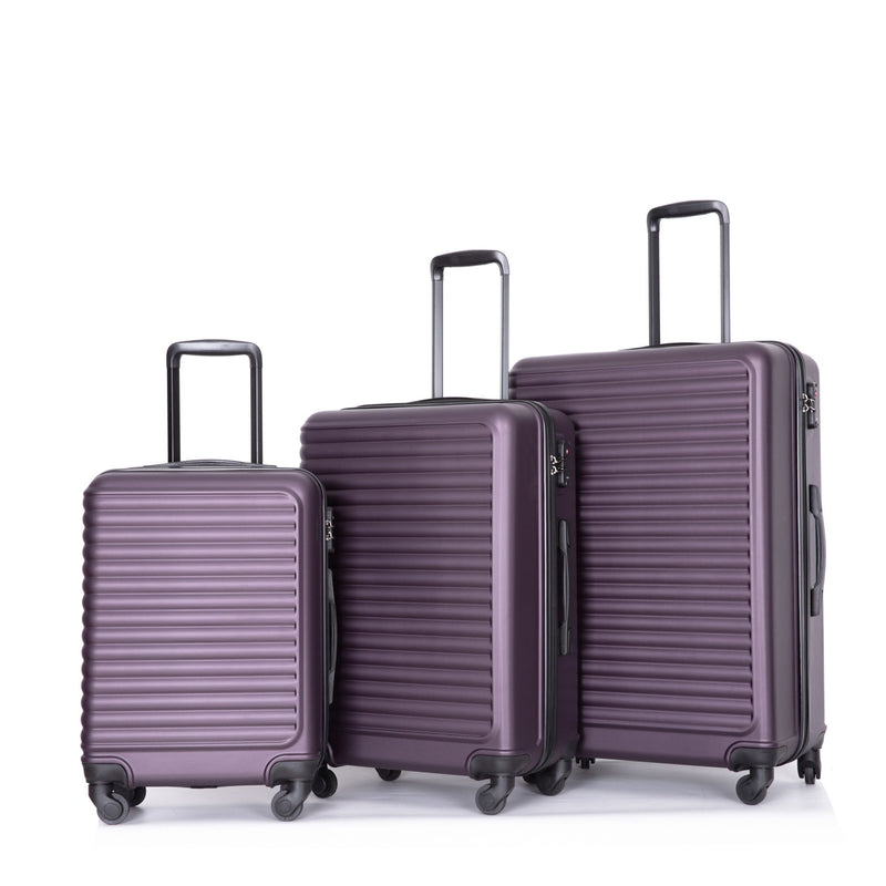 3 Piece Luggage Sets, Lightweight Suitcase With Two Hooks, Spinner Wheels, Tsa Lock