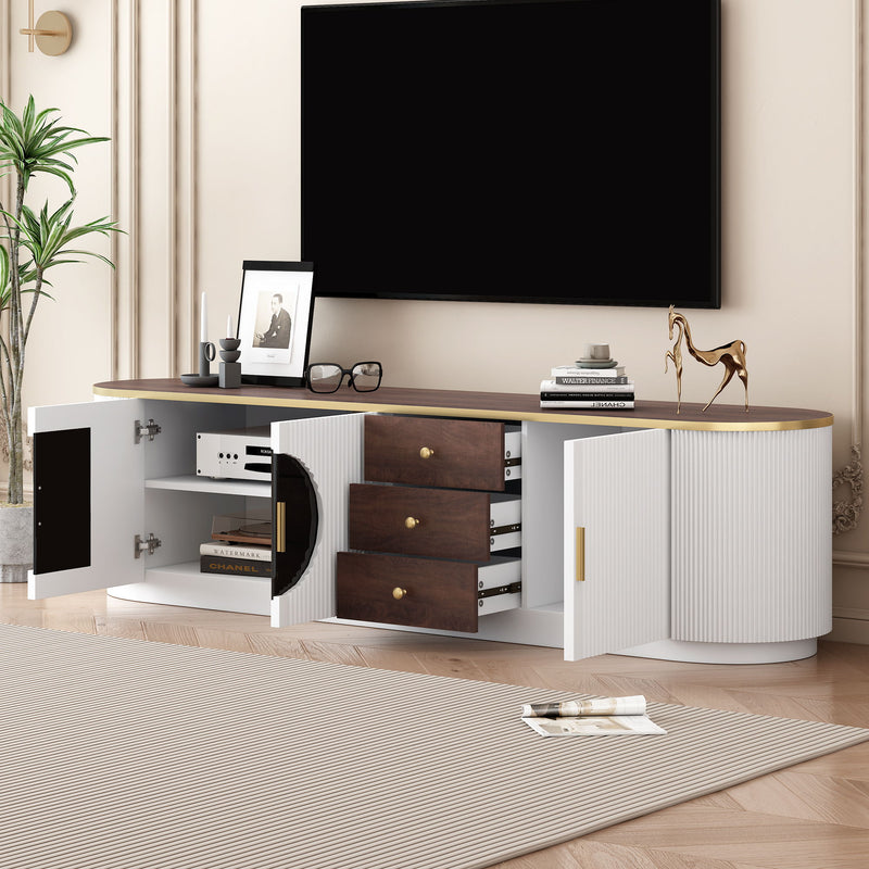 Modern Minimalist TV Stand For TVs Up To 80" With 3 Drawers And 1 Shelf