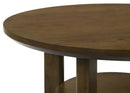 Ottowa - Round Wood Table With Shelf