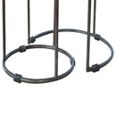Round Stool Table With Iron Base (Set of 2) - Brown / Black
