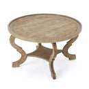 Elegant Coffee Table With Rimmed Top And Curved Design