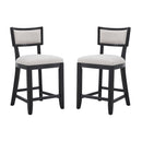 Upholstered Counter Height Bar Stools With Comfy Back (Set of 2)