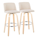 Toriano - Contemporary Fixed Height Barstool & Swivel With Round Footrest (Set of 2)