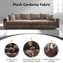Plush Corduroy 4 Seat Sofa, Modern Comfy Upholstered Sofa Cloud Couch, Deep Seat Couches With Soft Pillows