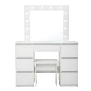 Large Vanity Tables With Mirror And Light - Matte White