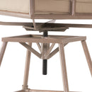 Industrial Outdoor Patio Plumber's Iron Frame Swivel Barstool With Cushions, Height Adjustable