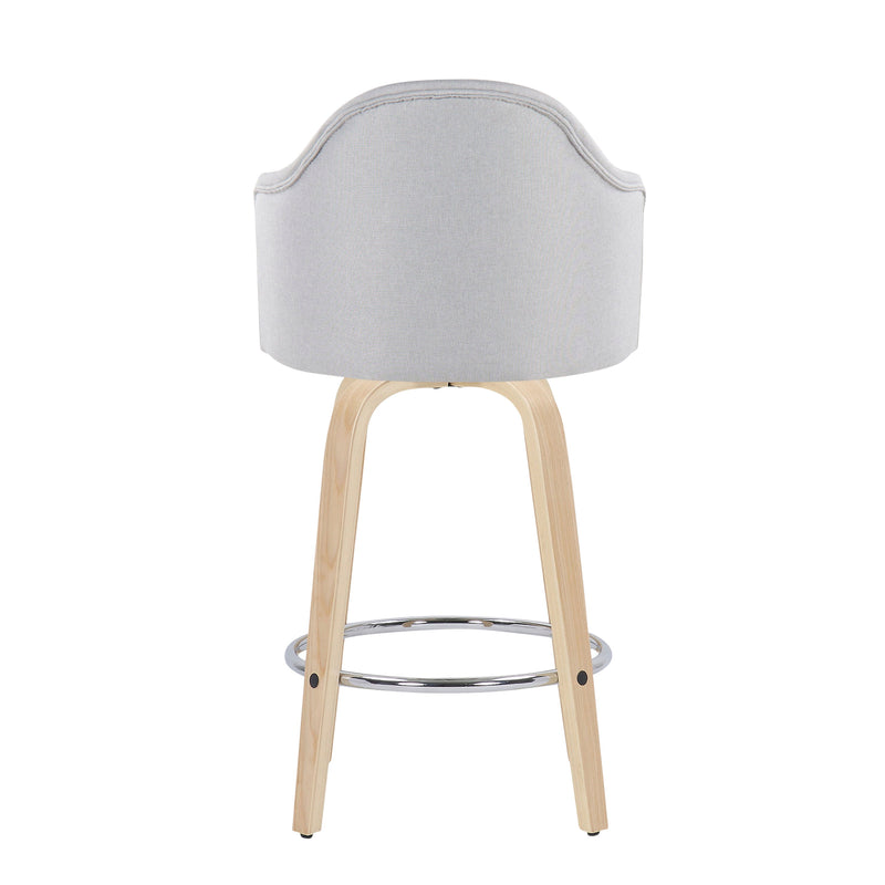 Ahoy - Mid Century Modern Fixed Height Counter Stool With Round Footrest (Set of 2)