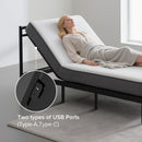 Adjustable Bed Frame With Massage Head & Foot Incline, Wireless Remote, USB Ports, LED Night Light