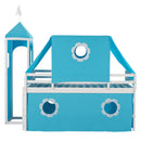 Loft Bed With Slide Tent And Tower Fun Playhouse Design