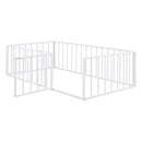 Metal Floor Bed Frame With Fence And Door