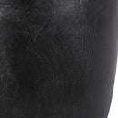 Outdoor Lightweight Concrete End Table With Natural Texture - Matte Black