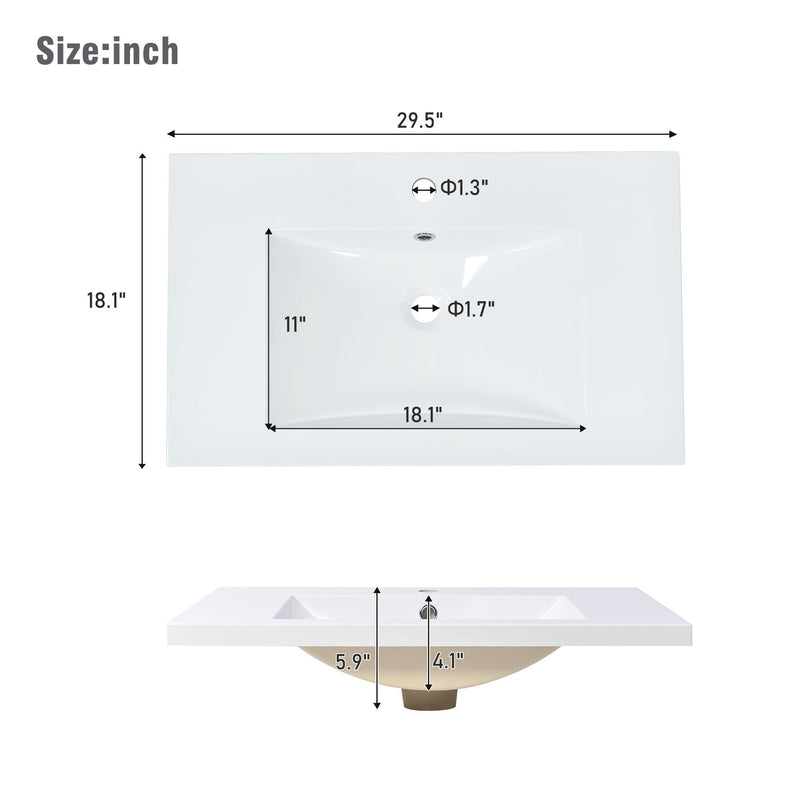 Bathroom Vanity Set With Sink, Combo Cabinet, Bathroom Storage Cabinet, Solid Wood Frame