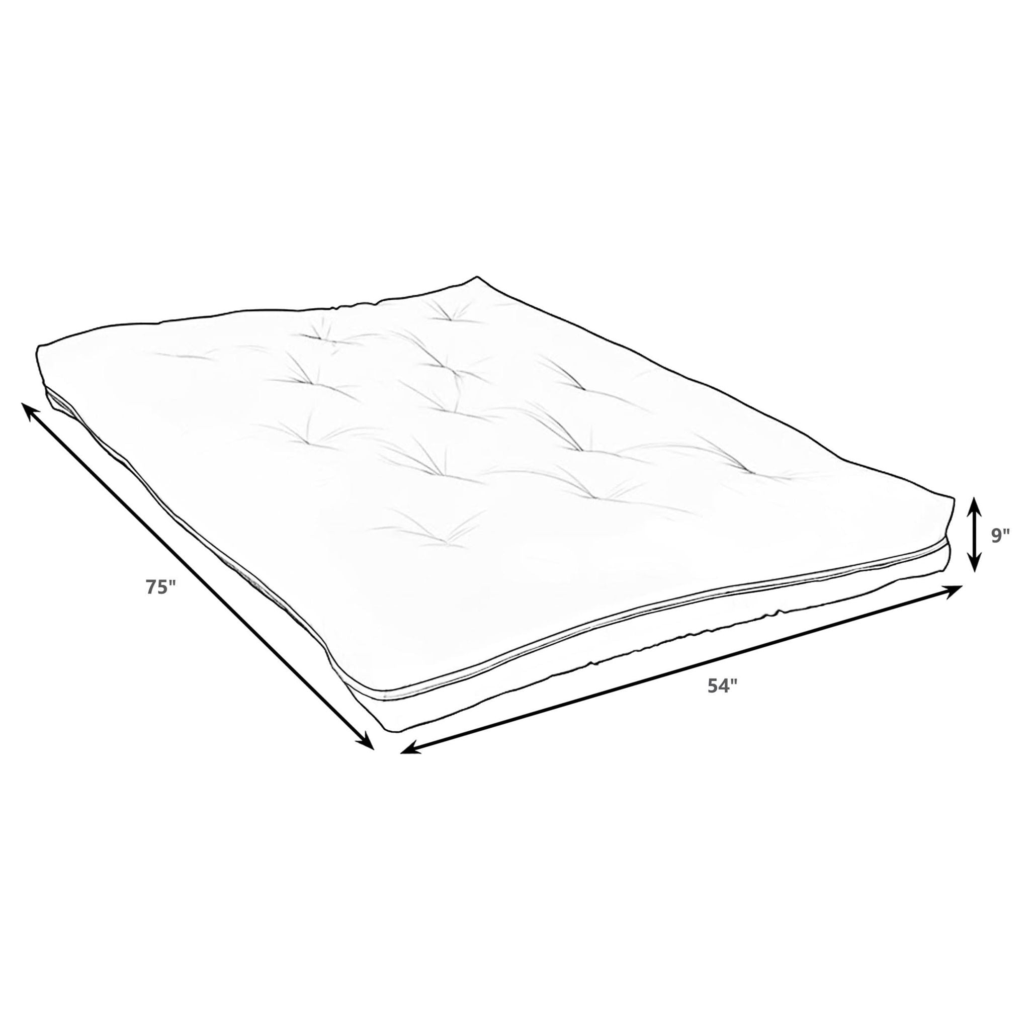 9-inch Premium Innerspring Futon Pad Black