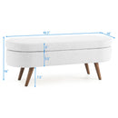 Ottoman Oval Storage Bench With Rubber Wood Legs