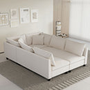 Modular Sectional Bed Couch Set With Pillows Free Combination, Minimalist Style Oversized 6 Seat Convertible Sofa