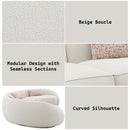 Sahara - Sectional Sofa With 3 Pillows - Beige Boucle