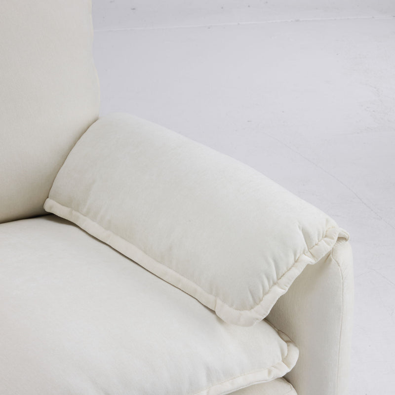 Oversized Reading Armchair With Thick Cushions, High Back Support