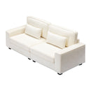 Modern Fabric Sofa With Plush Cushions, Sleek Arm Design