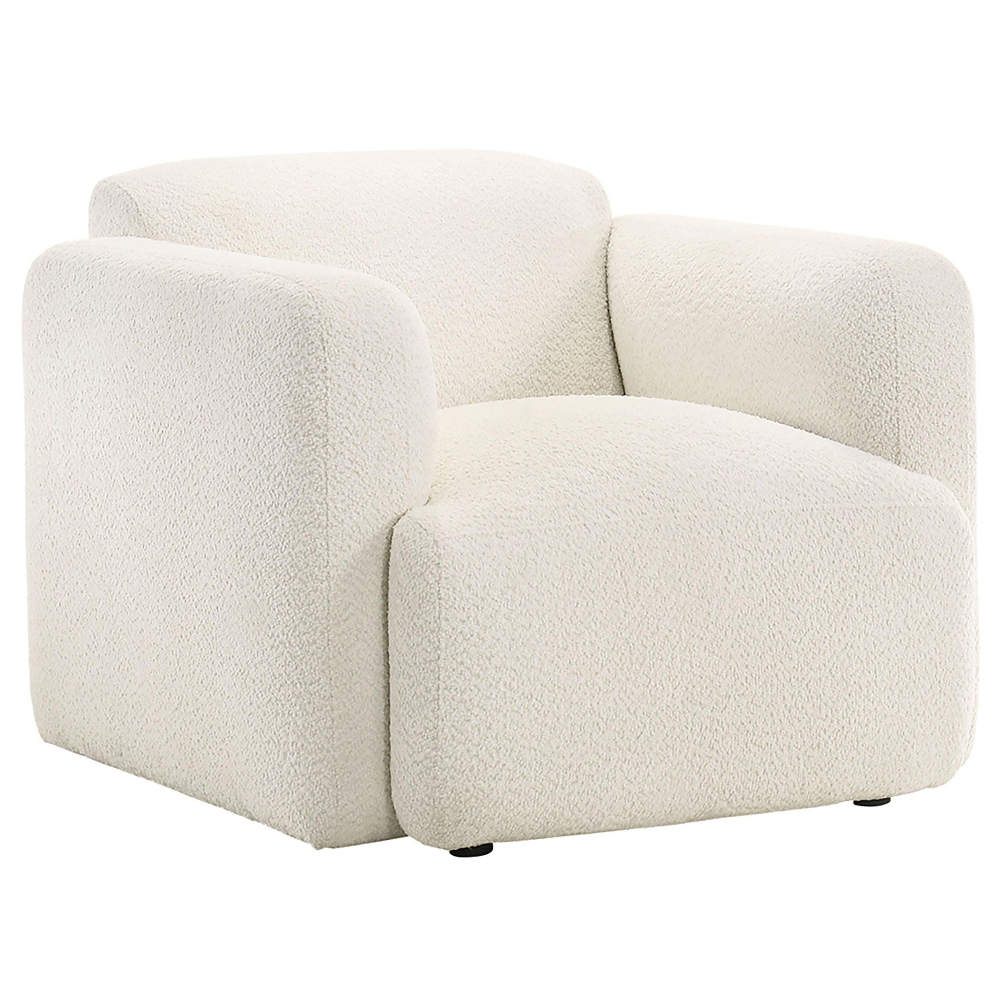 Dorset Fabric Upholstered Round Track Arm Accent Chair White - Atlantic Fine Furniture Melbourne FL