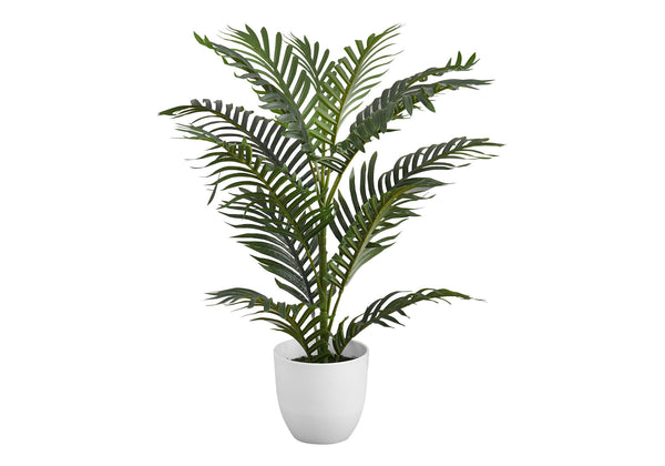 Artificial Plant, 28" Tall, Palm Tree, Indoor, Faux, Fake, Floor, Greenery, Potted, Real Touch, Decorative - Green / White