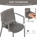 4 Modern Stackable Plastic Armchair Matched With Folding Square Table