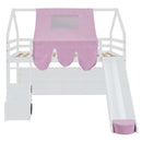 Loft Bed With House Shaped Frame And Tent