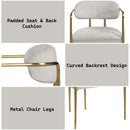 Zayn - Arm Chair (Set of 2) - Beige Chenille & Gold