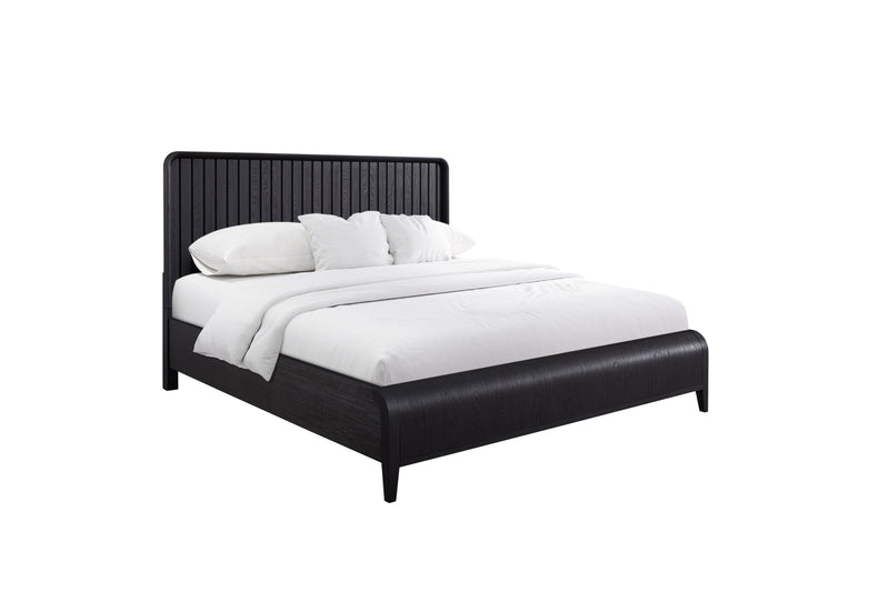 Queen Waterfall - Panel Bed - Black