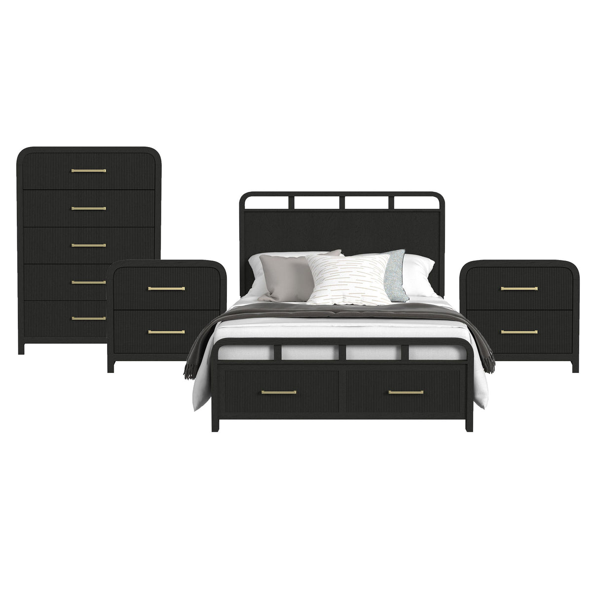 Ridgemont Storage Bedroom Set in Black by Elements International, view 10