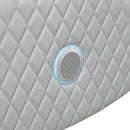 Elonzo - Power Motion Sofa With LED, Power Headrest & Speaker - Light Gray