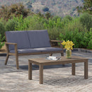 Avacyn - Outdoor Loveseat And Coffee Table Set With Cushions - Dark Gray