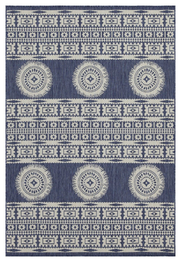 Sunshine - 5'3" X 7'3" Indoor, Outdoor Area Polypropylene Rug - Blue