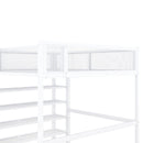 Loft Bed With 4 Tier Shelves And Storage