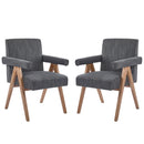 Contemporary Poppy Fabric Dining Armchair With Rubberwood Legs