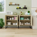 Carved 4 Door Sideboard With Storage, Adjustable Shelf