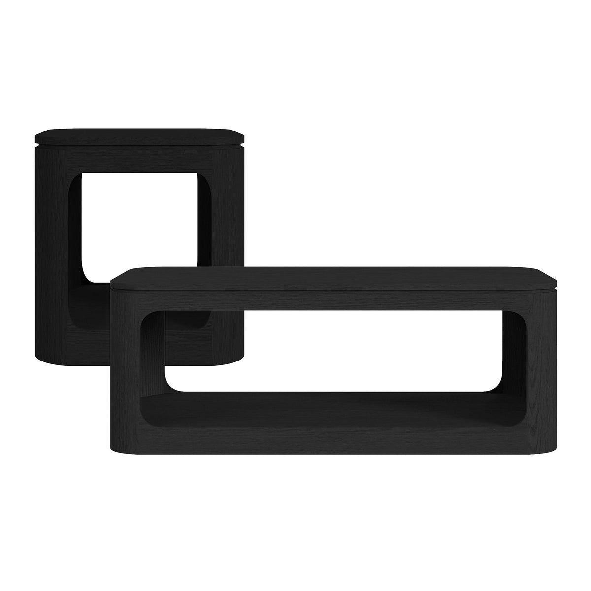 Rogen Rustic Occasional Table Set in Black by Elements International, view 3