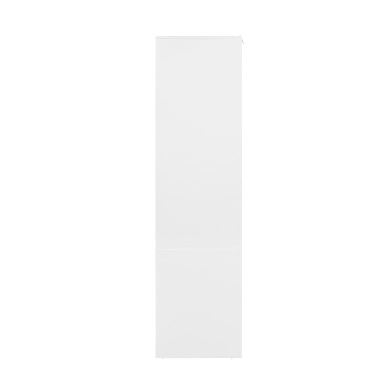 Hollow Pattern 2 Door 3 Drawer Wardrobe, The Collision Of Wood Color, Suitable For Bedrooms And Dressing Rooms - White