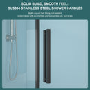 Diamond Shaped Corner Shower Door, Inward Sliding, Stainless Steel Frame