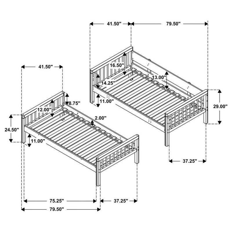 Dakota - Wood Twin Over Twin Bunk Bed - Natural