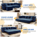 3 In 1 Convertible Sleeper Sofa Bed With Movable Ottoman