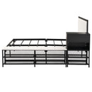 Platform Bed With 2 Tier Storage Shelves, Storage Cabinet