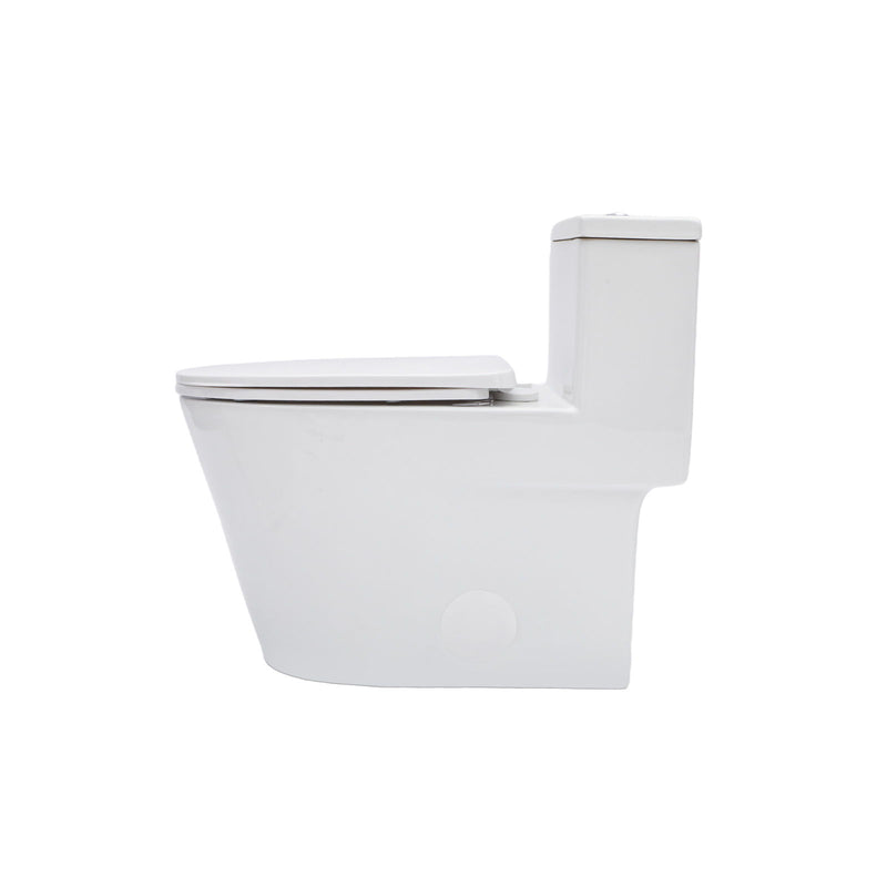1 Piece Toilet For Bathroom, Dual Flush 1.24 / 1.43 Gpf, Soft Closing Seat - White