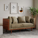 Retro Modern Loveseat With Button Tufted Upholstery